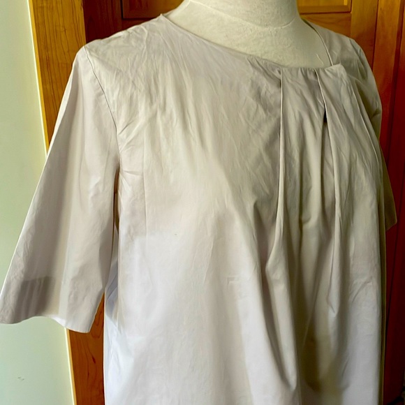 COS Light Grey Crisp Cotton Button Down Asymmetrical Midi Dress, Size 38/S-M - Picture 2 of 16